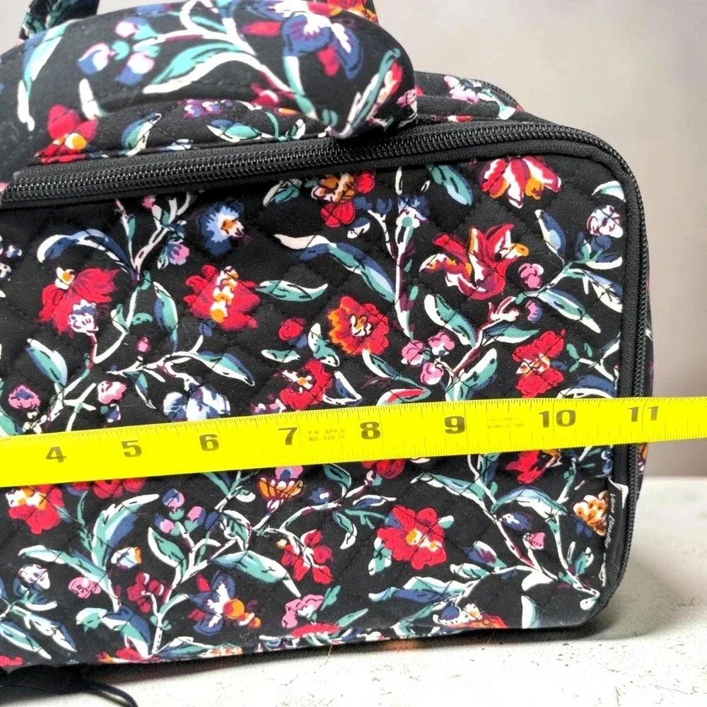 Vera Bradley Ultimate Travel Case Cosmetic Organizer Bag Perennials Noir Floral
